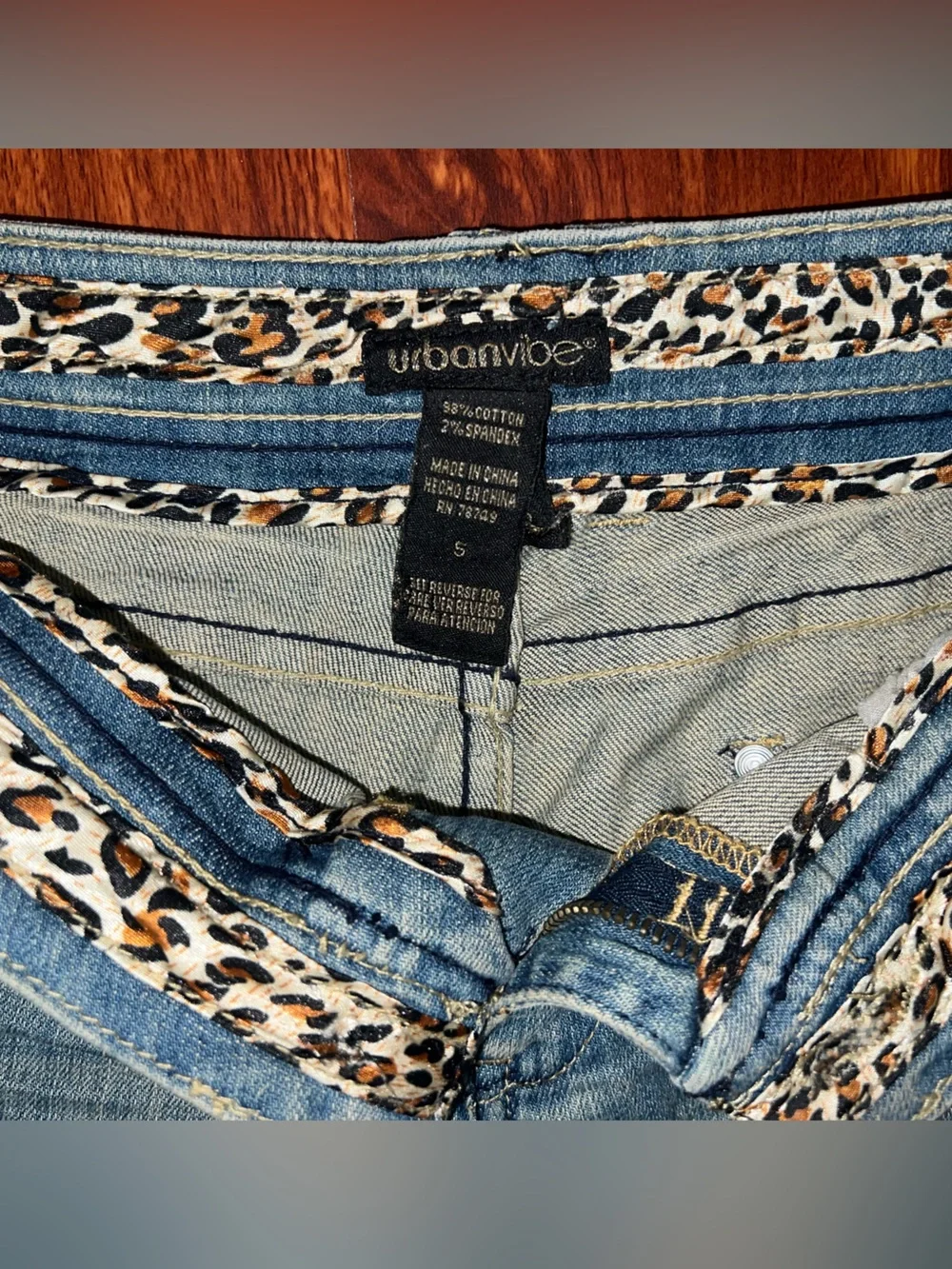 Urban Vibe Light Blue Studded Denim Roll-Cuff Shorts w/ Leppard Details